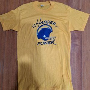 80s VINTAGE LOS ANGELES L.A. CHARGERS FOOTBALL T-SHIRT CHARGER POWER SZ L 80s